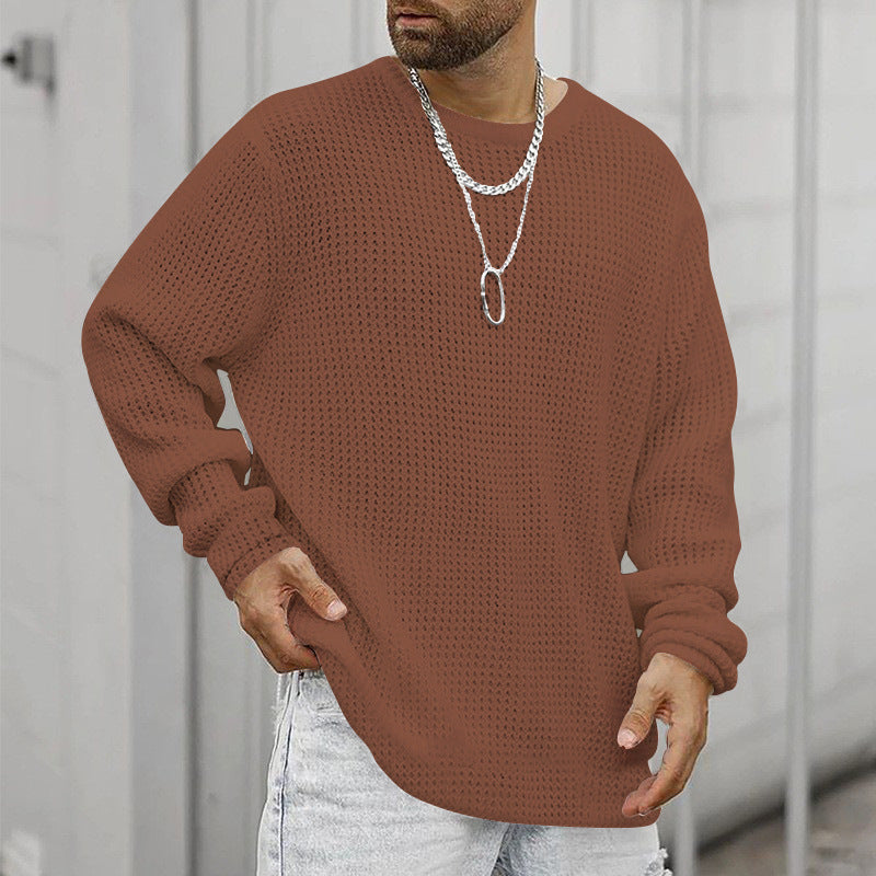 Men's chunky knit sweater with modern cut and cozy inner lining Ivyshape