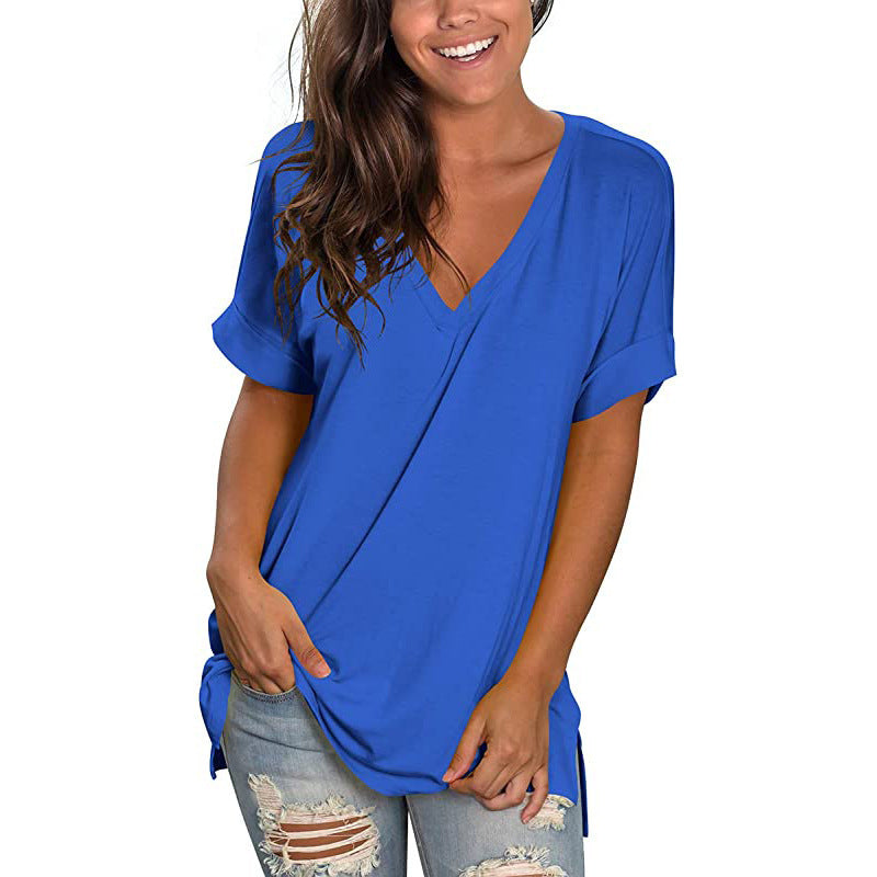 Women's Relaxed Fit V-Neck T-Shirt Ivyshape