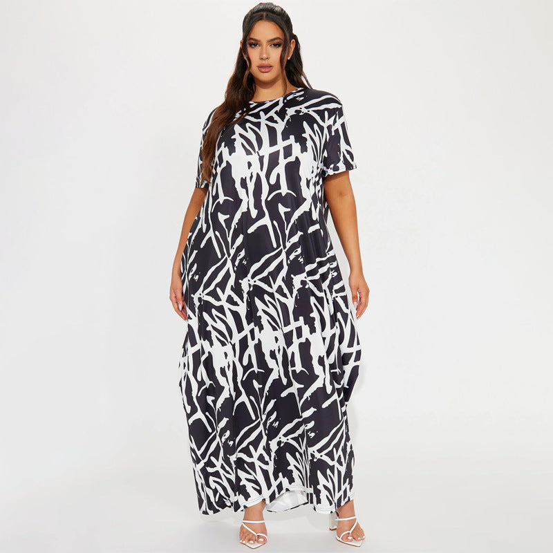 Ivyshape | Abstract Print Maxi Dress