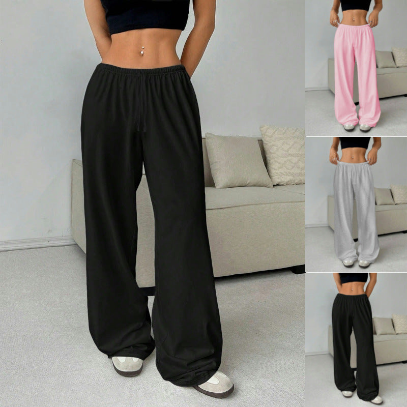 Women's Loose-Fitting Fabric Trousers with Elastic Waistband and Comfortable Cut Ivyshape