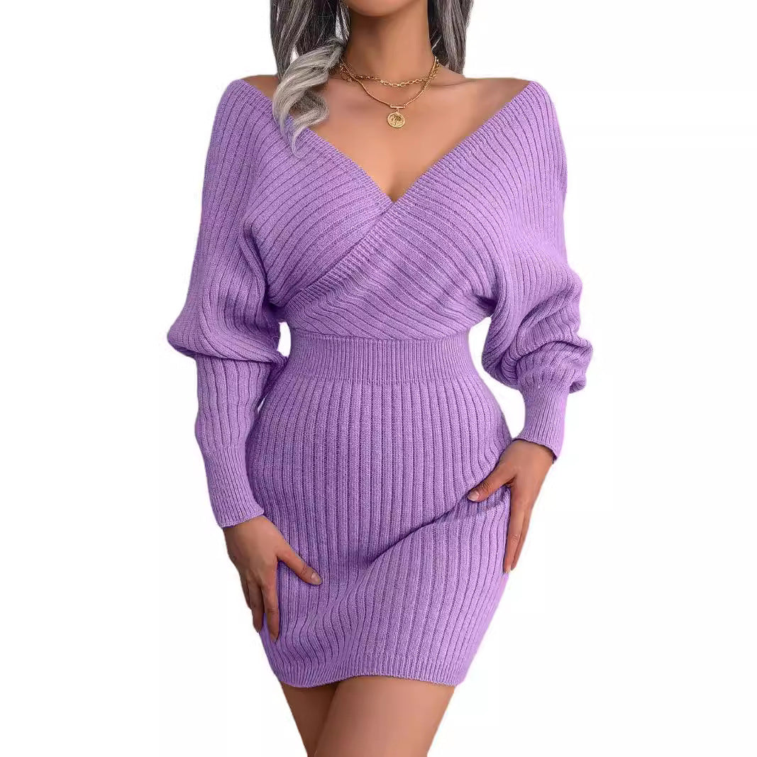 IvyShape | Sexy V-Neck Knitted Women's Sweater