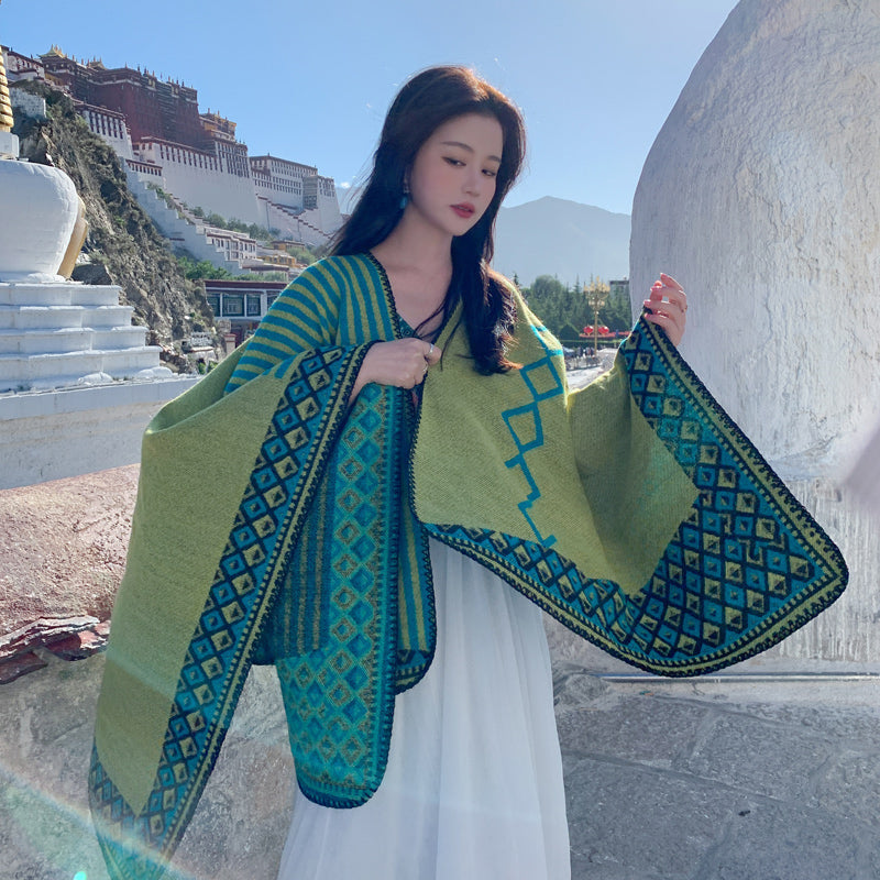 Tibetan shawl cloak Warm Scarf