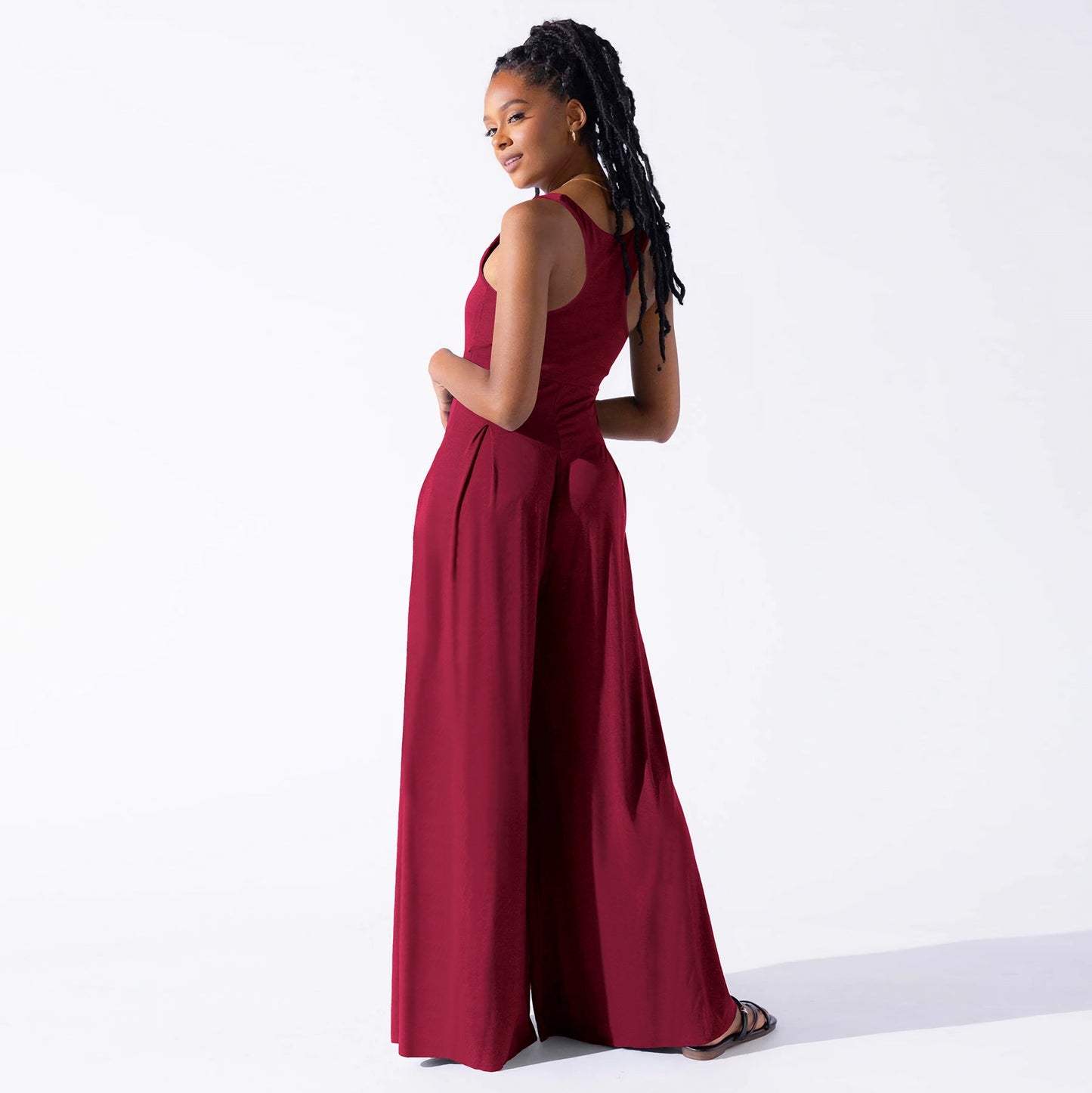 Ivyshape | Knitted Wide-Leg Jumpsuit with Sling Design