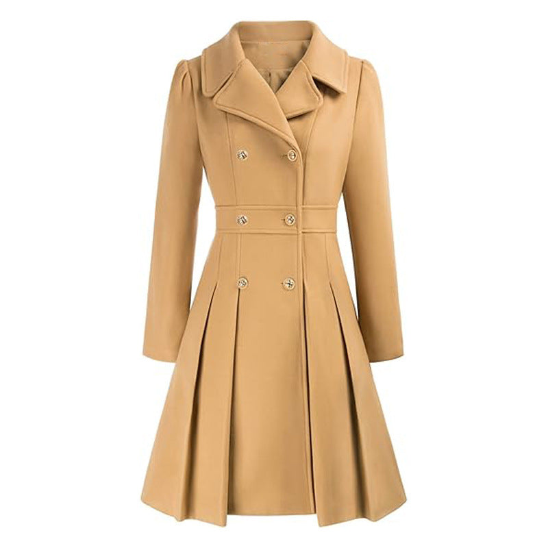 Women's Elegant Trench Coat with Tailored Cut and Pleat Detail Ivyshape