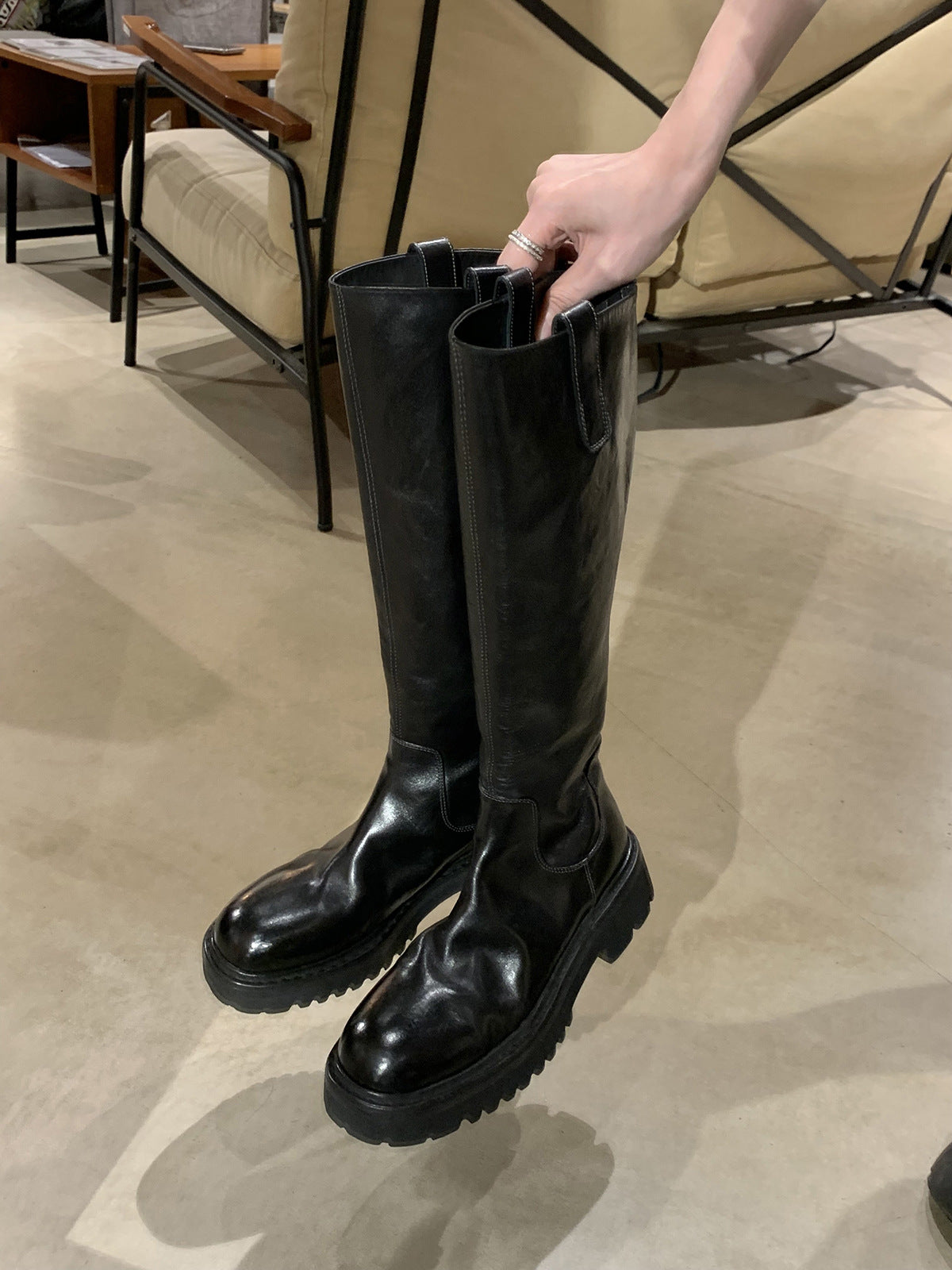 Women's Tall Leather Riding Boots Ivyshape