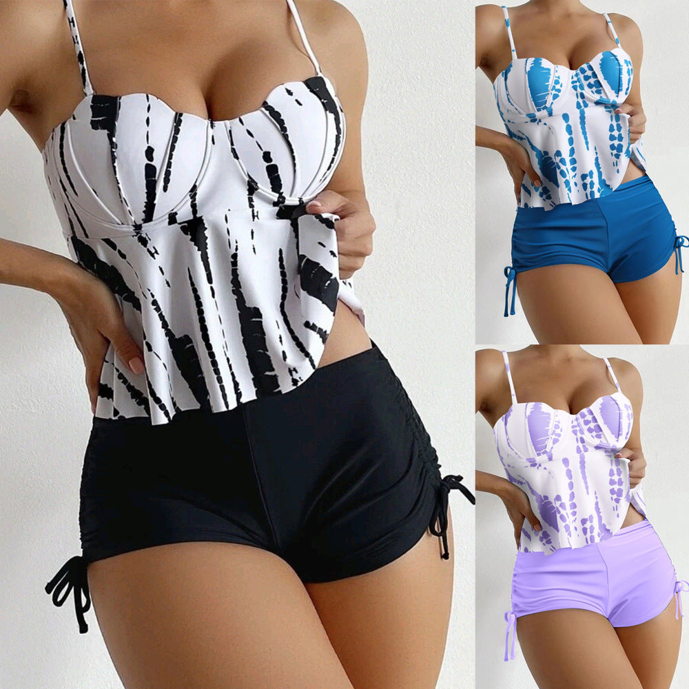 Women's tankini with trendy bustier top and casual shorts Ivyshape