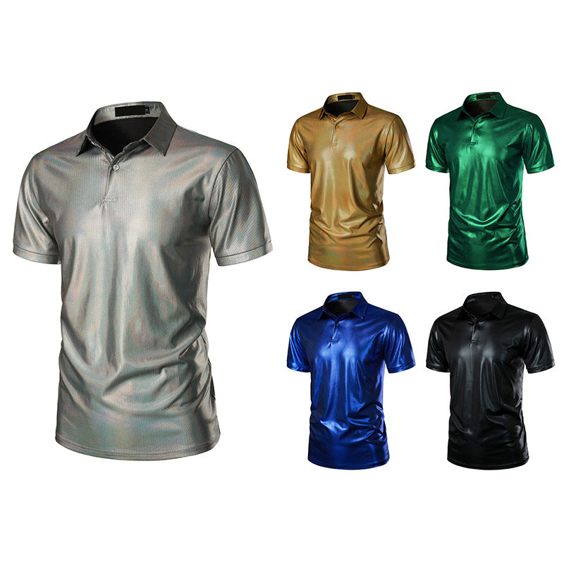 Men's Sport Polo Shirt with Shiny Surface and Breathable Functionality Ivyshape