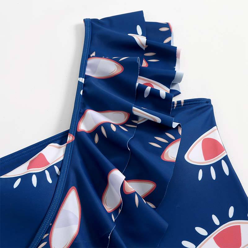 Women's one-piece swimsuit with asymmetrical ruffle design and elegant wrap skirt vest Ivyshape