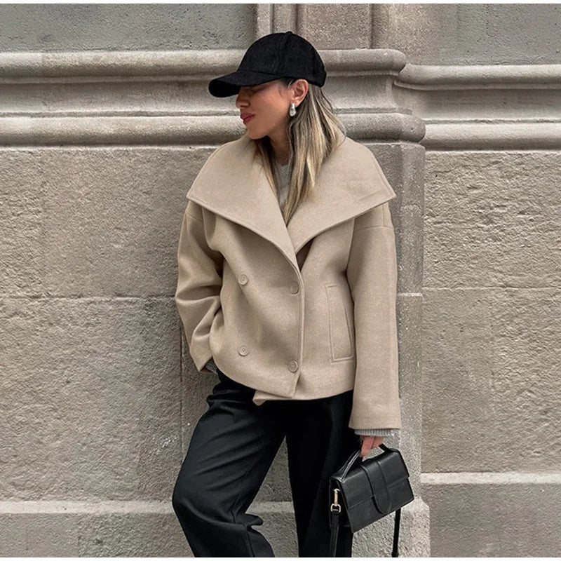 Women's Oversize Wool Coat Ivyshape