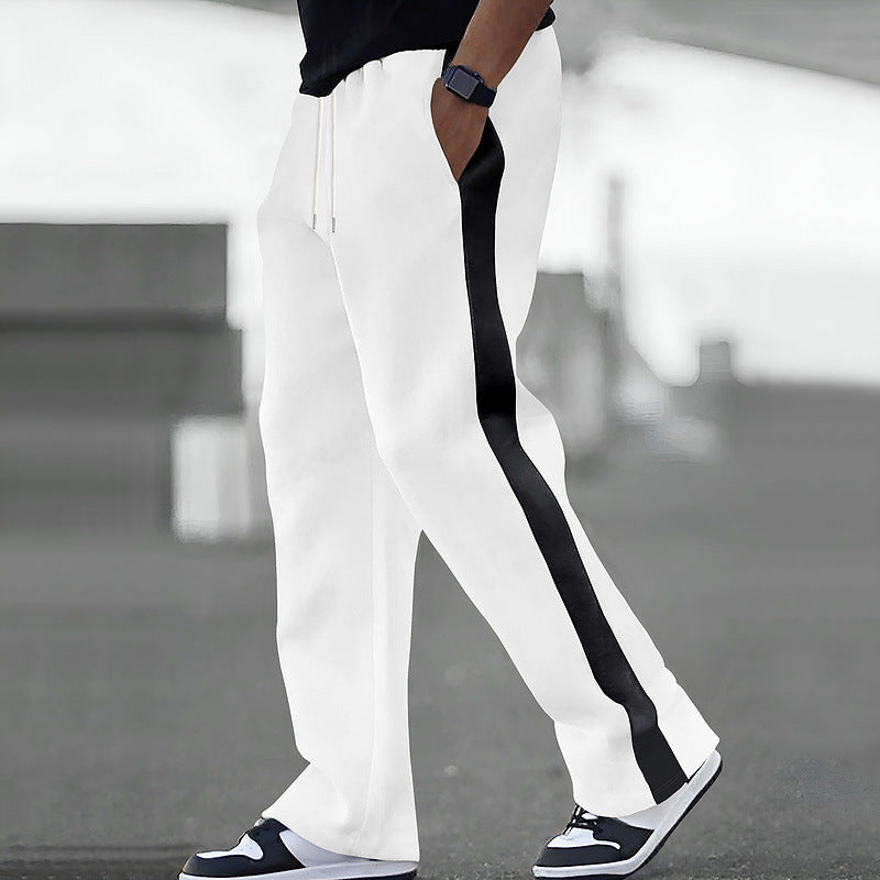 Men's trendy sports pants with side contrast stripe Ivyshape