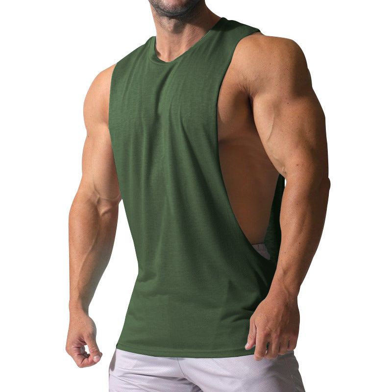 Men's Sleeveless Sports Shirt with Deep Back Cut and Breathable Material Ivyshape