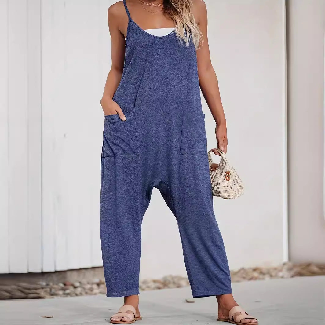 IvyShape | Trendy Strap Knit Jumpsuit