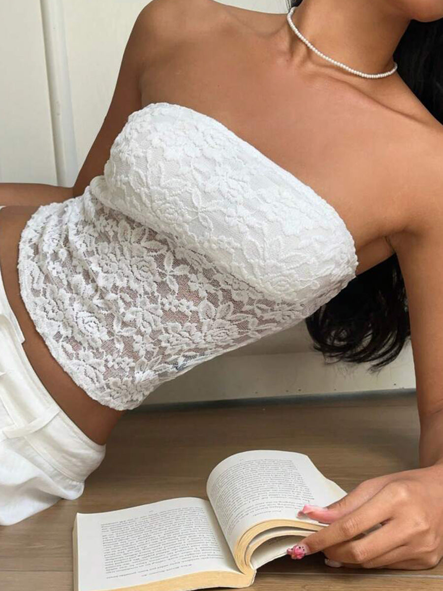 Women's Bandeau Top made of delicate lace Ivyshape