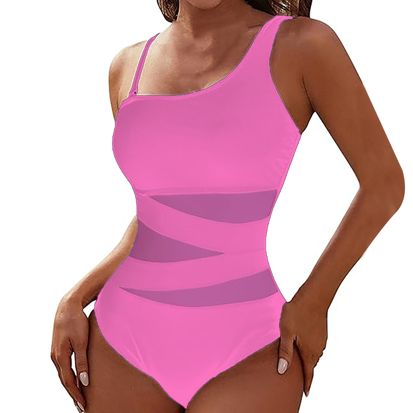 Women Figure-Hugging Jumpsuit with Asymmetric Neckline Ivyshape