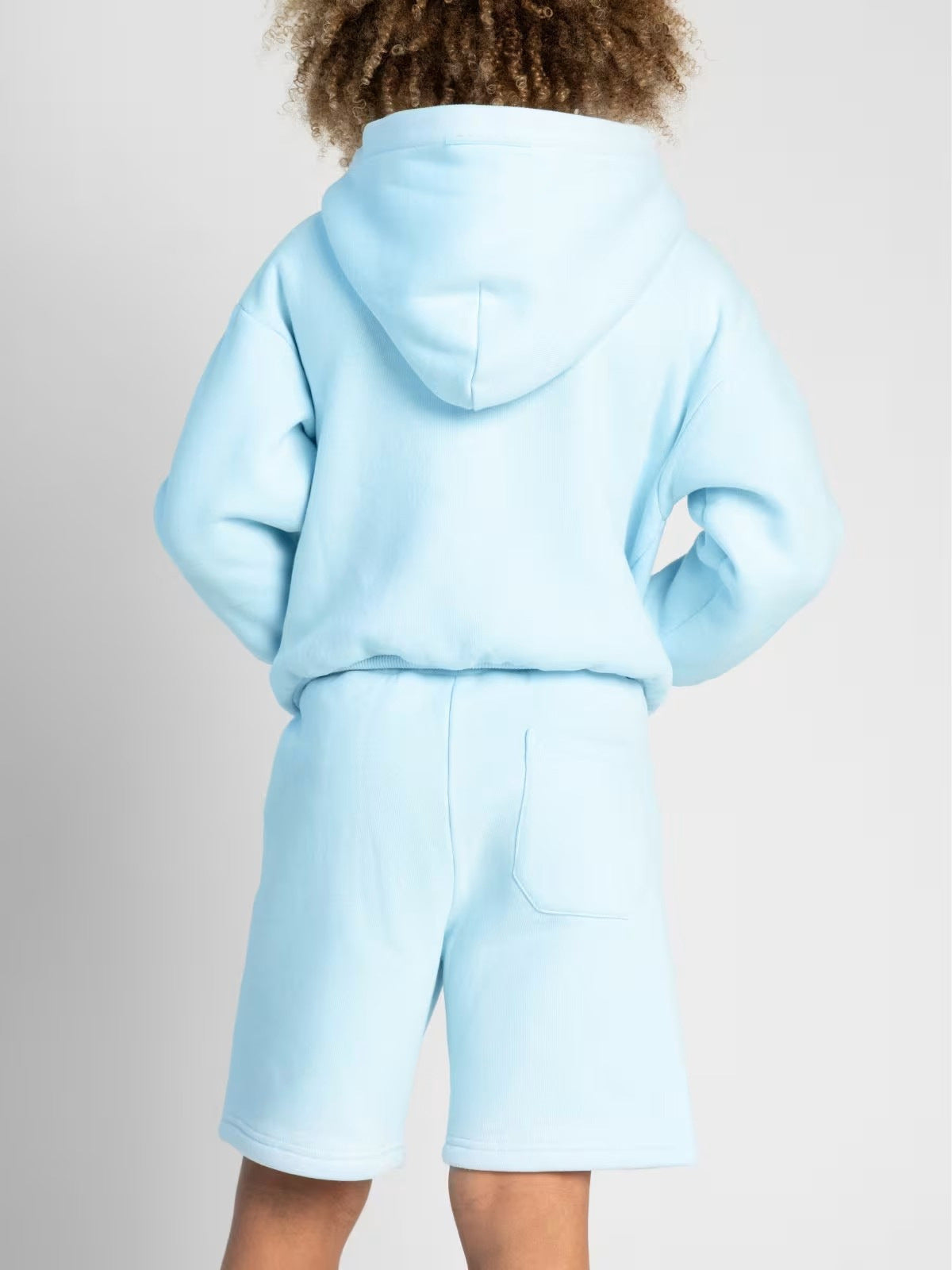 Women's hoodie sweatshirt and shorts set made of soft fleece with practical pockets Ivyshape