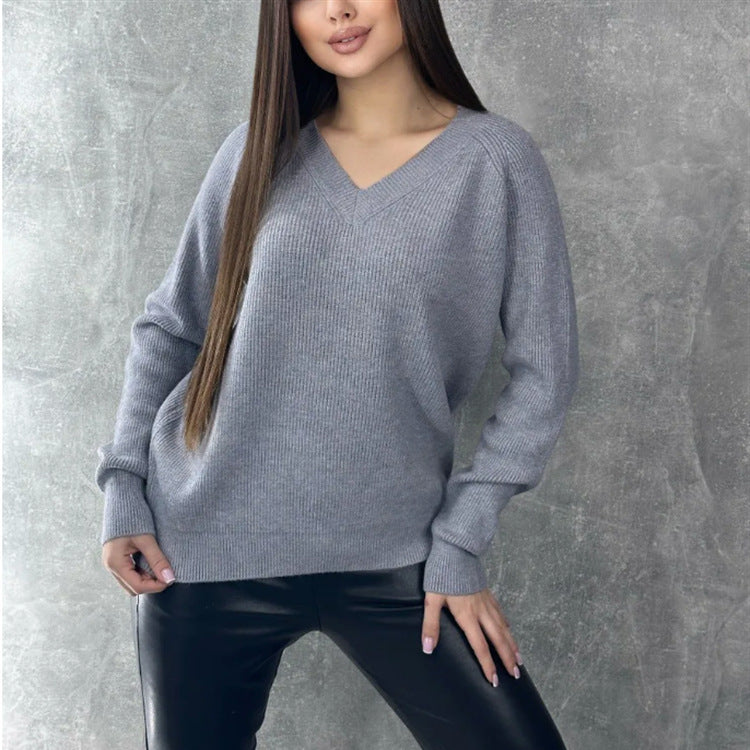Women V-Neck Sweater Ivyshape