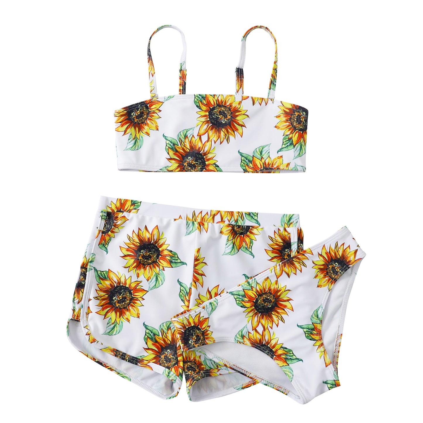 Women's bikini set with floral sunflower design and high-cut waist Ivyshape
