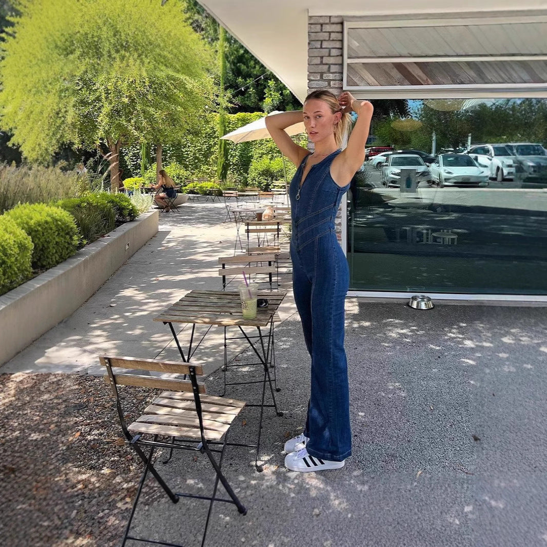 Women's Denim Jumpsuit in classic design with tailored fit Ivyshape