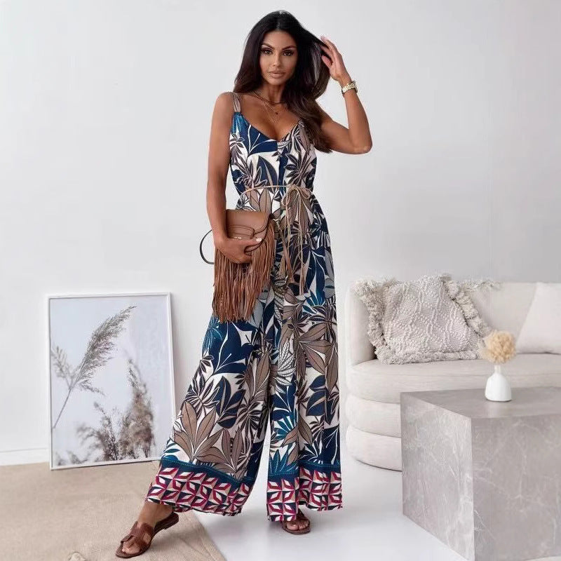 Women Bohemian Wide-leg Bodysuit Ivyshape