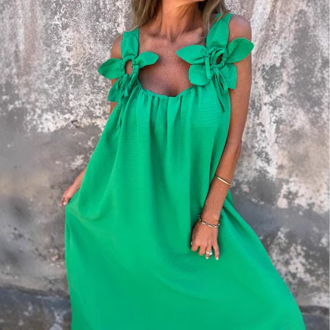 Maxi dress for women with floral embellishment Ivyshape