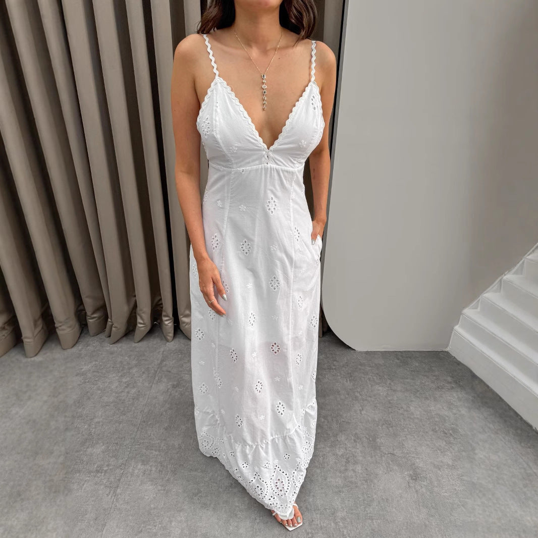 Women Embroidered Maxi Dress Ivyshape