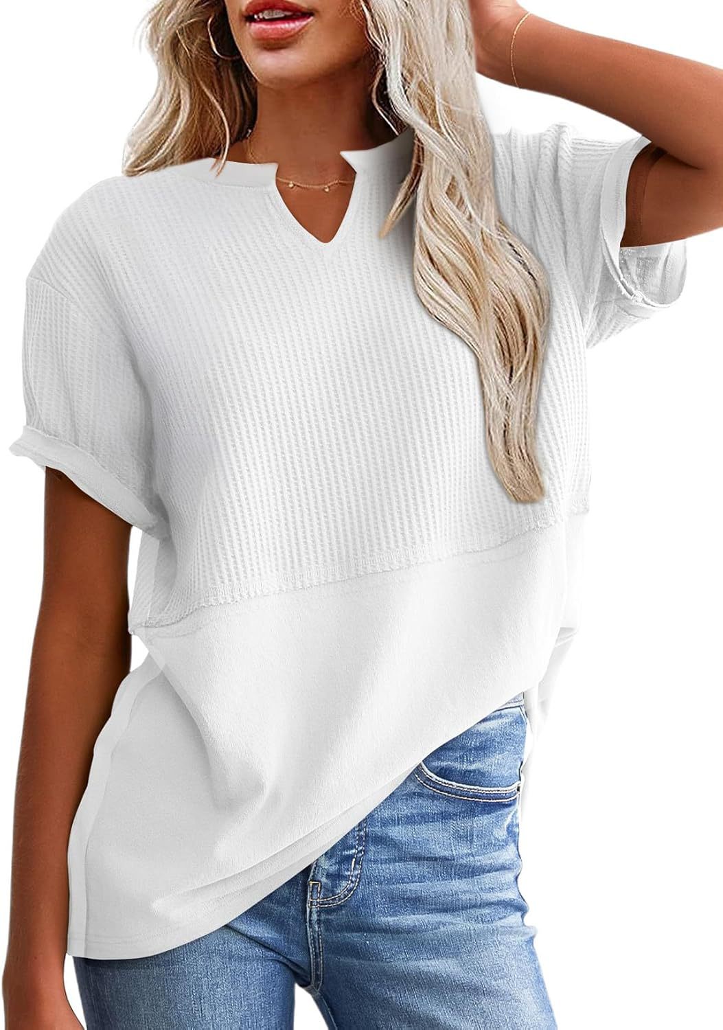 Ladies Leisure Waffle Knit Top Ivyshape