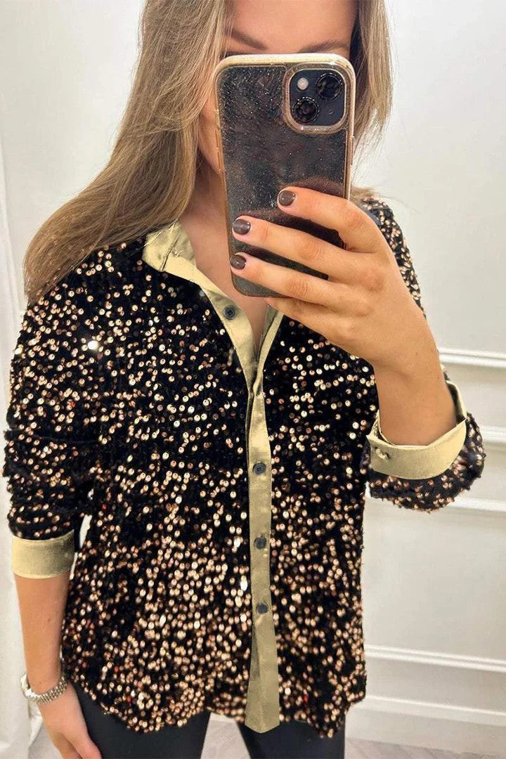 IvyShape | Sequin leisure shirt