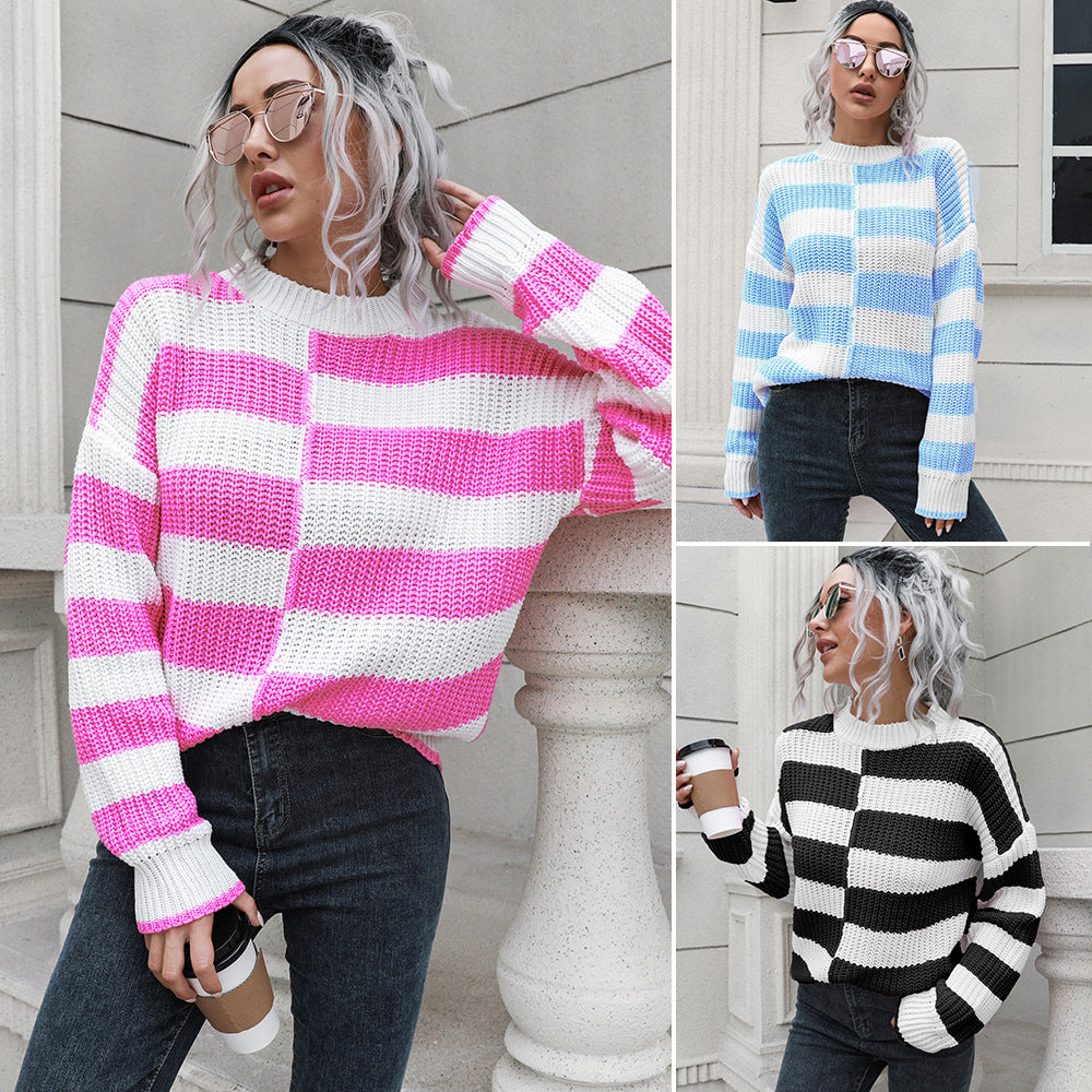 Women Casual Striped Sweater with Soft Material and Casual Cut Ivyshape