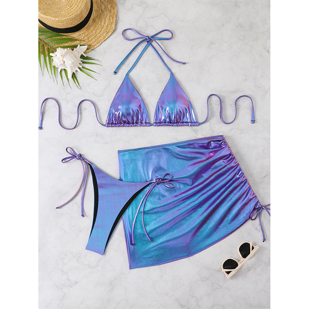 Women's Premium Triangle Bikini with Adjustable Wrap Skirt Ivyshape