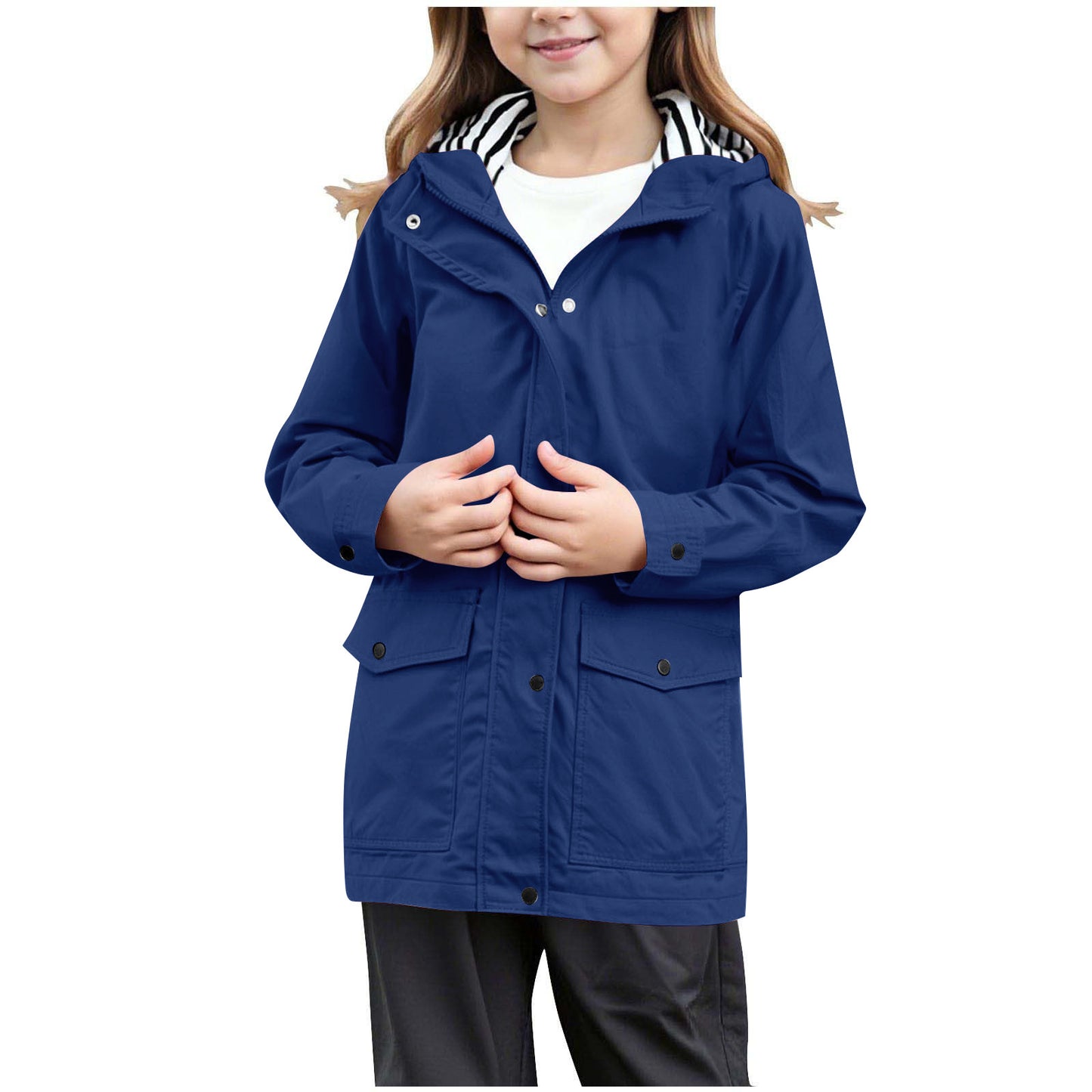 Women's jacket with practical pockets and adjustable hood collar Ivyshape