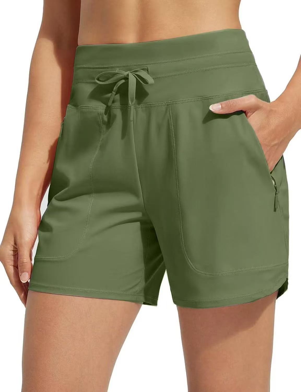 Women's performance active shorts with integrated boxer short lining Ivyshape