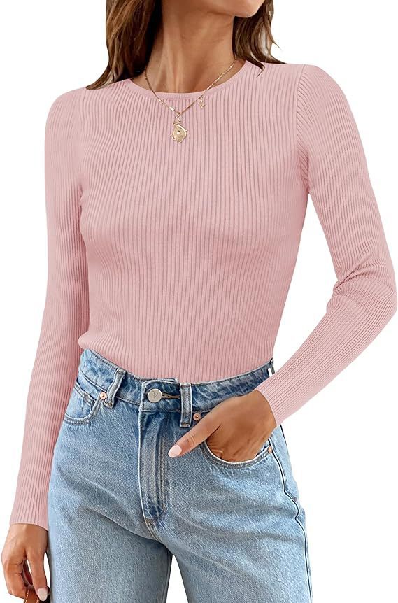 Women's Long Sleeve Shirt with Fine Ribbed Knit Design Ivyshape