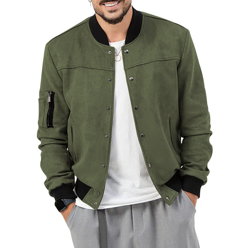 Men's fashionable bomber jacket with practical pockets and elastic cuffs Ivyshape