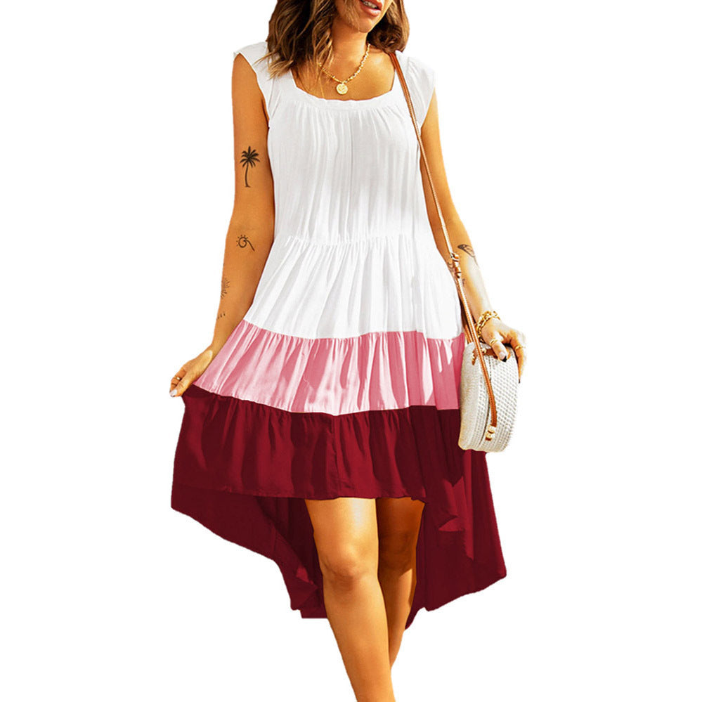 Women Ruffled Hem High-Low Dress Ivyshape