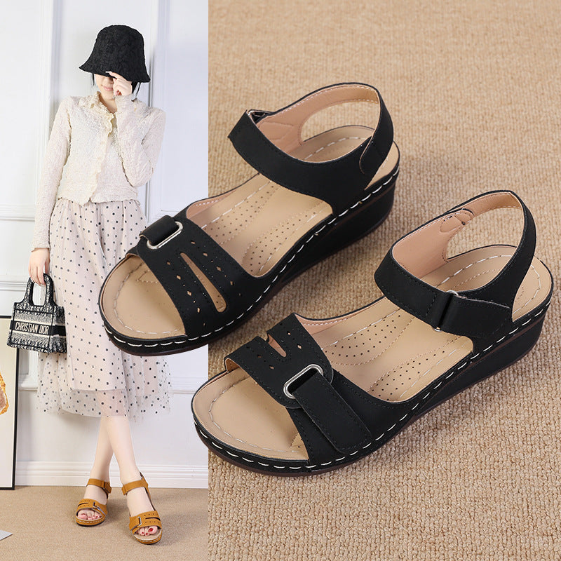 Women Adjustable Comfort Wedge Sandals Ivyshape