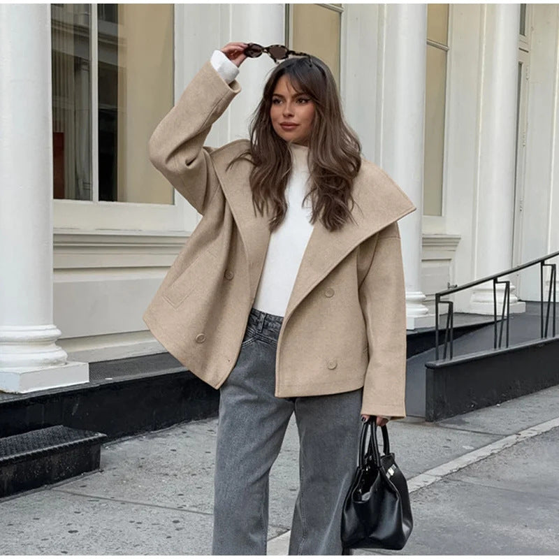 Women's Oversize Wool Coat Ivyshape