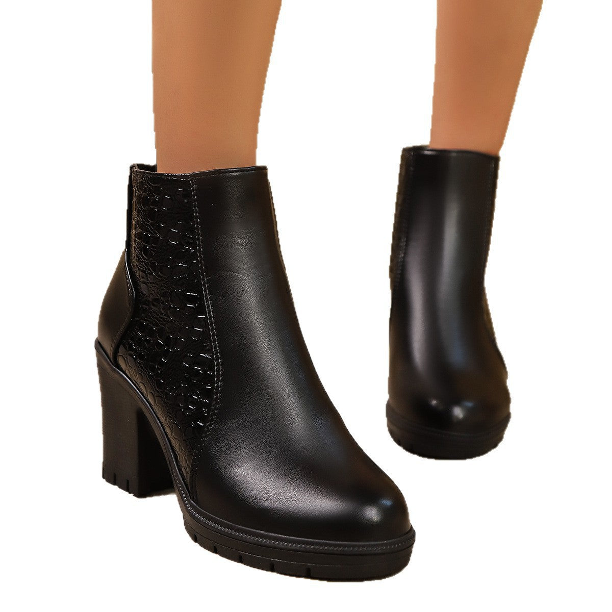 Ladies stylish ankle boots with comfort footbed and modern strap Ivyshape