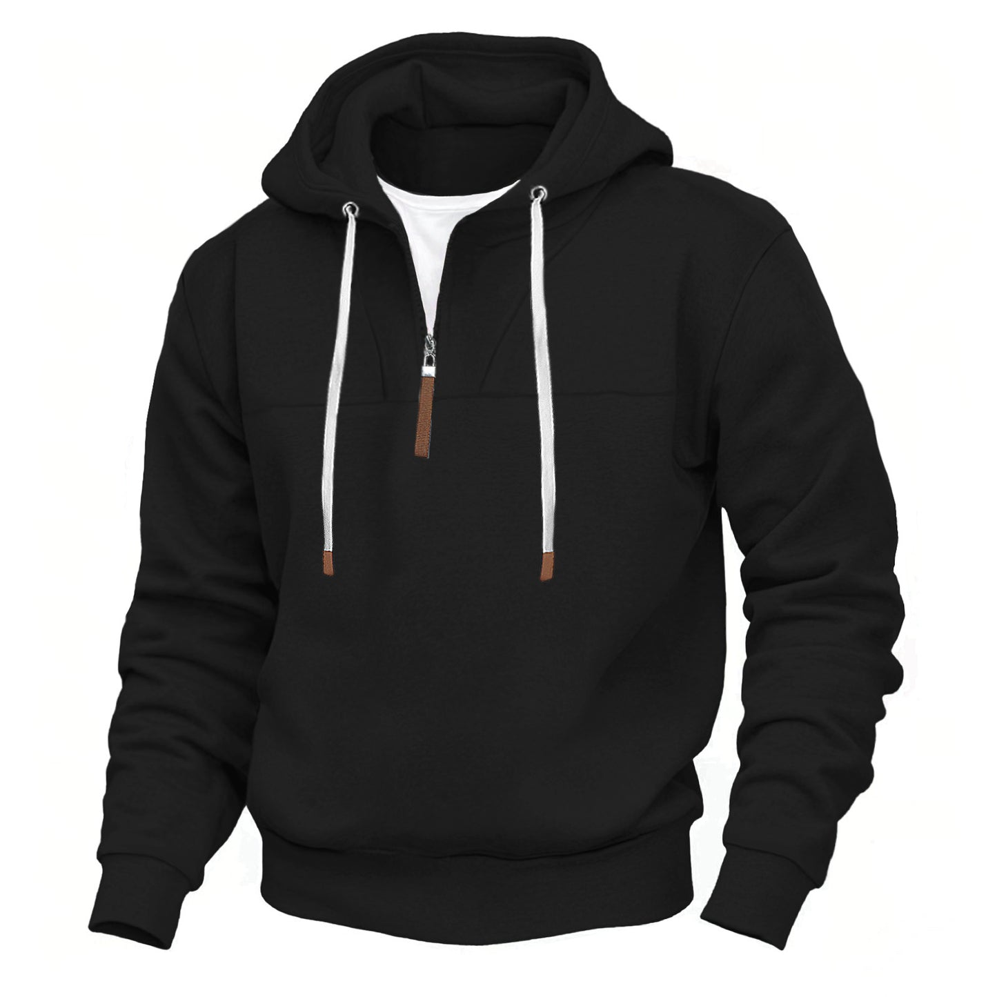 Men's hooded sweatshirt with half zipper and high-quality materials Ivyshape
