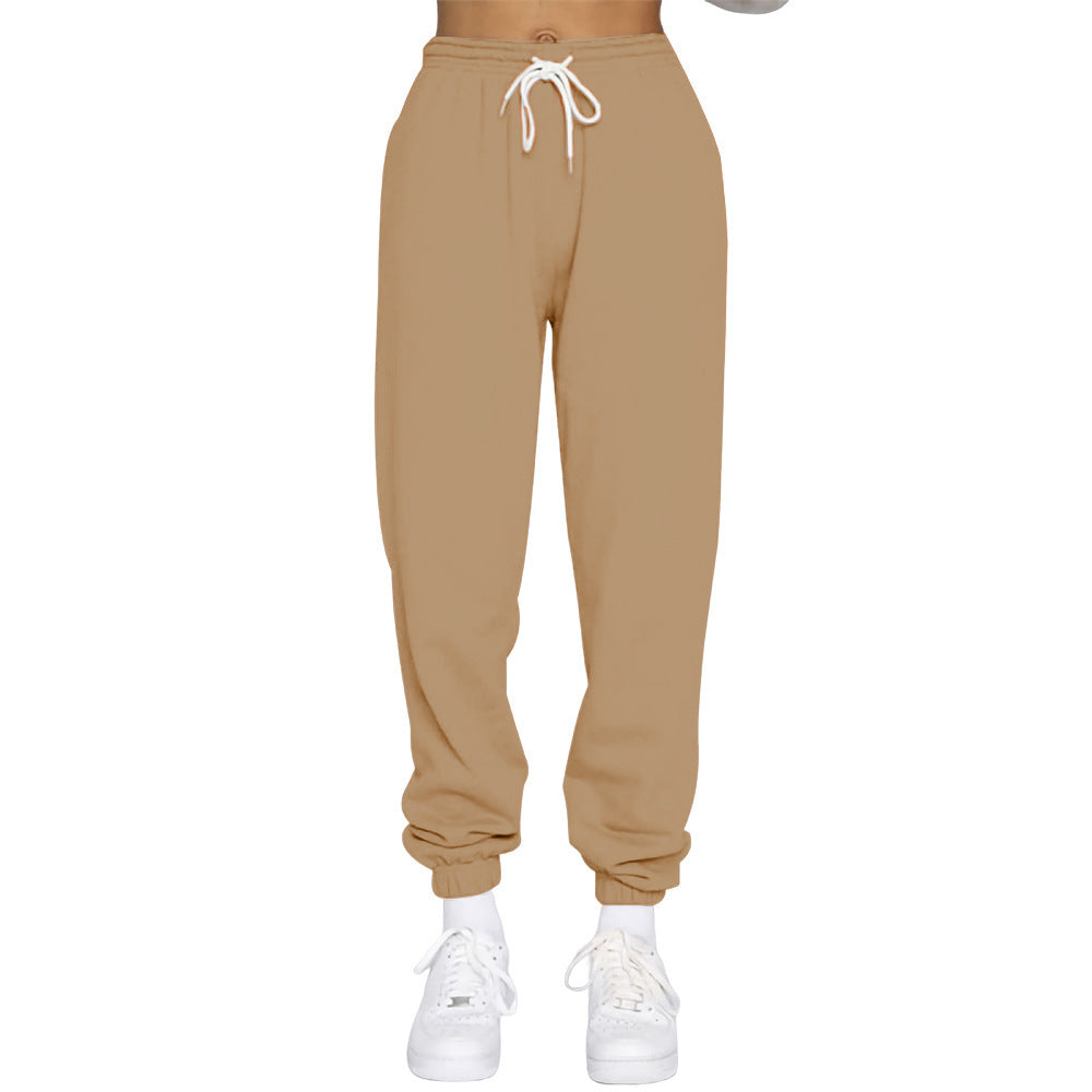 Ladies comfortable jogging pants with adjustable waistband and elastic cuffs Ivyshape