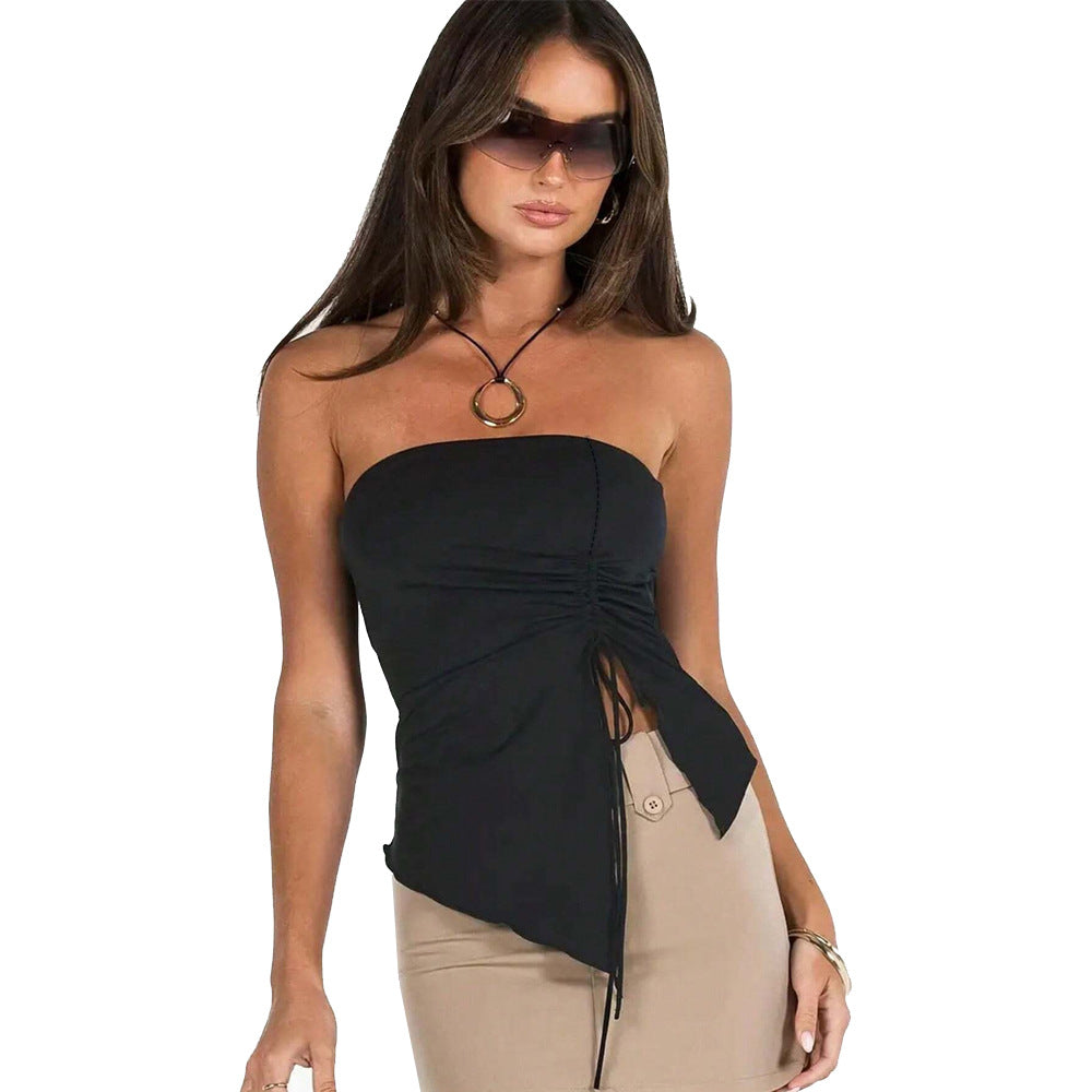 Women's Fitted Top with Adjustable Gathering Element Ivyshape