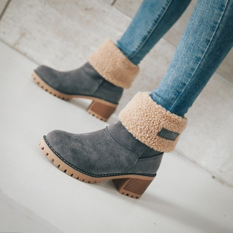 Ladies ankle boots with warm lining and non-slip sole Ivyshape