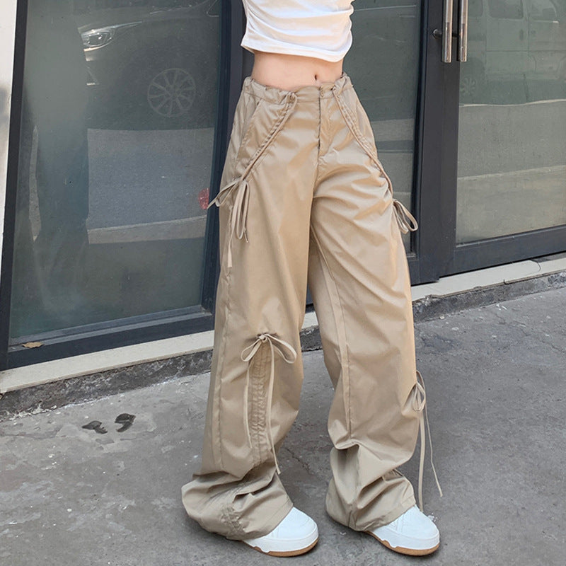 Ivyshape | Straight Wide Leg Mop Pants Women