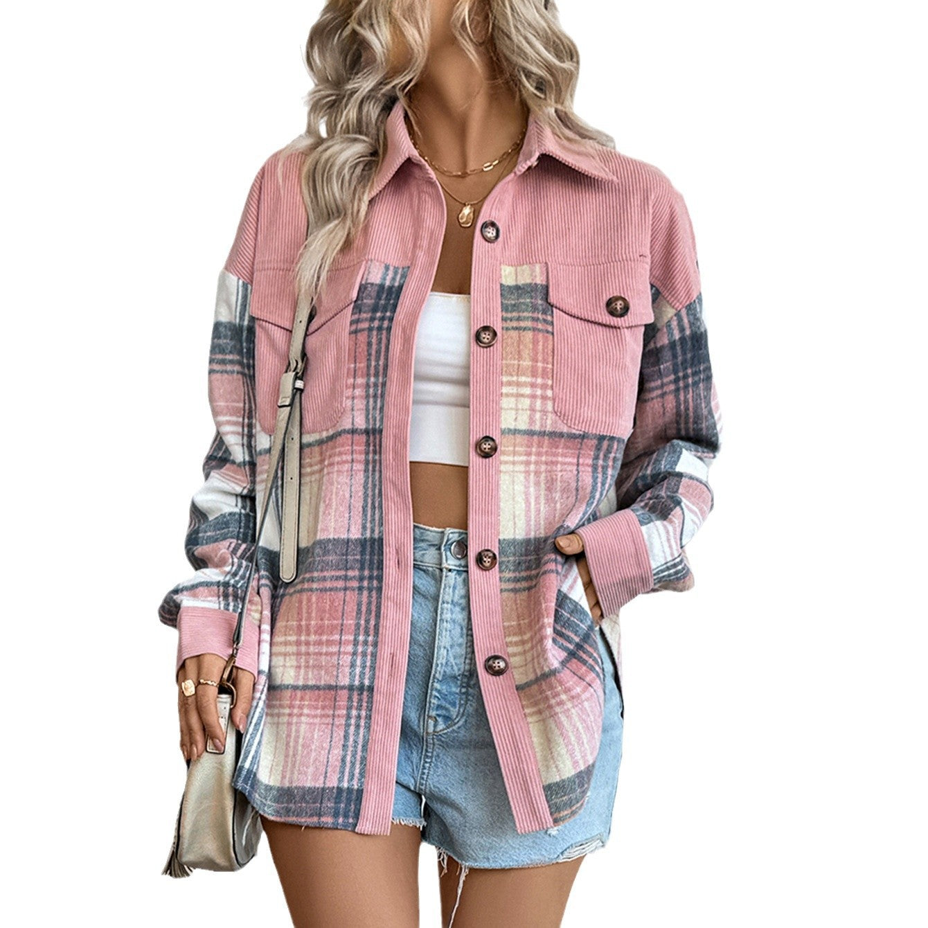 IvyShape | Cozy Plaid Color Block Long Cardigan