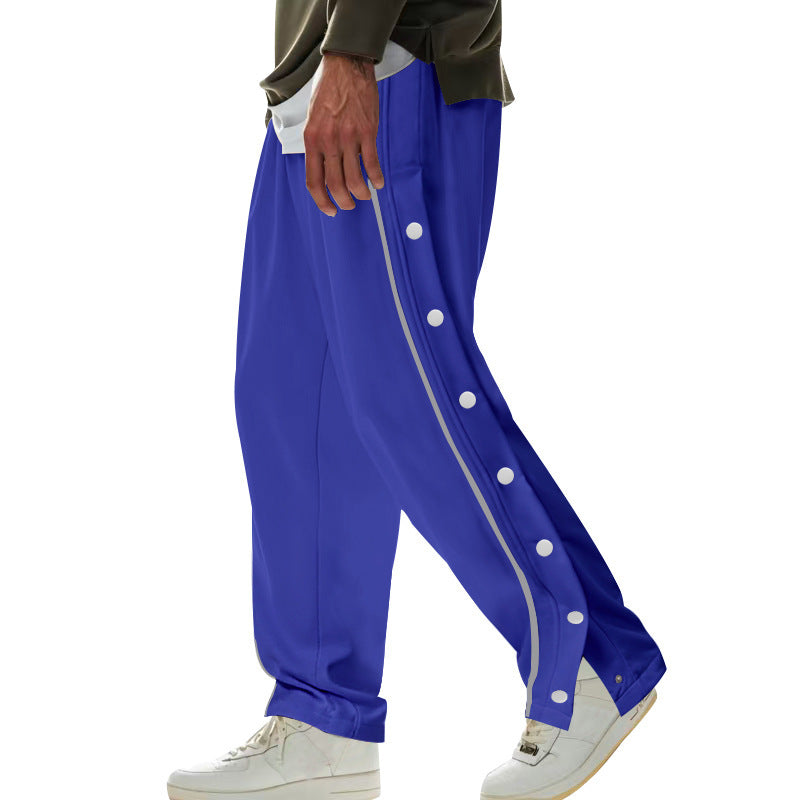 Men's casual sports pants with practical button placket and breathable material Ivyshape
