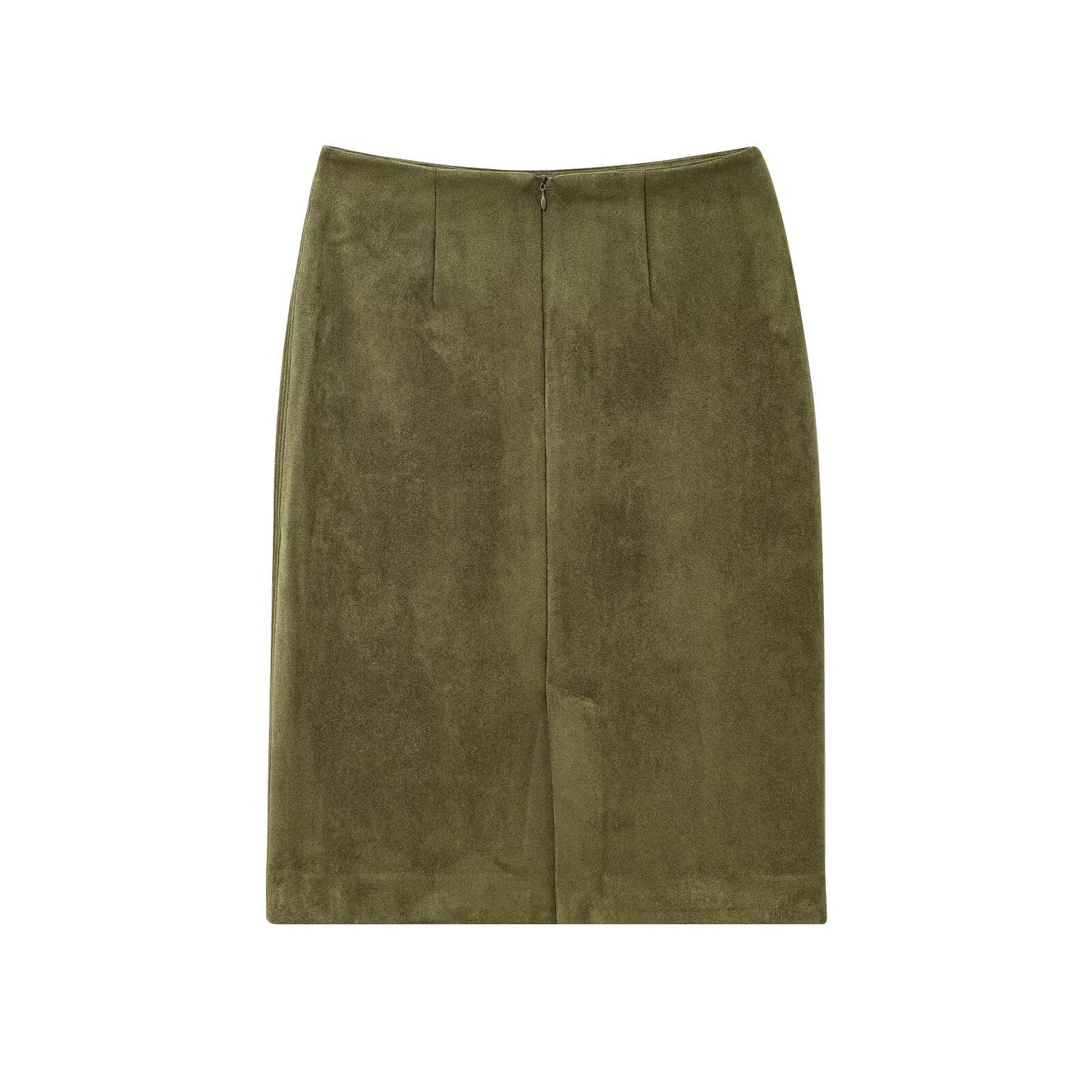 Women's elegant pencil skirt made of high-quality suede imitation with seamless finish Ivyshape