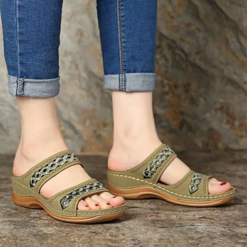 Women Comfortable and Fashionable Mules with Wide Adjustable Straps Ivyshape