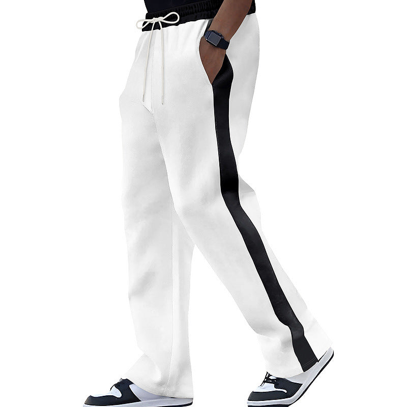 Men's trendy sports pants with side contrast stripe Ivyshape