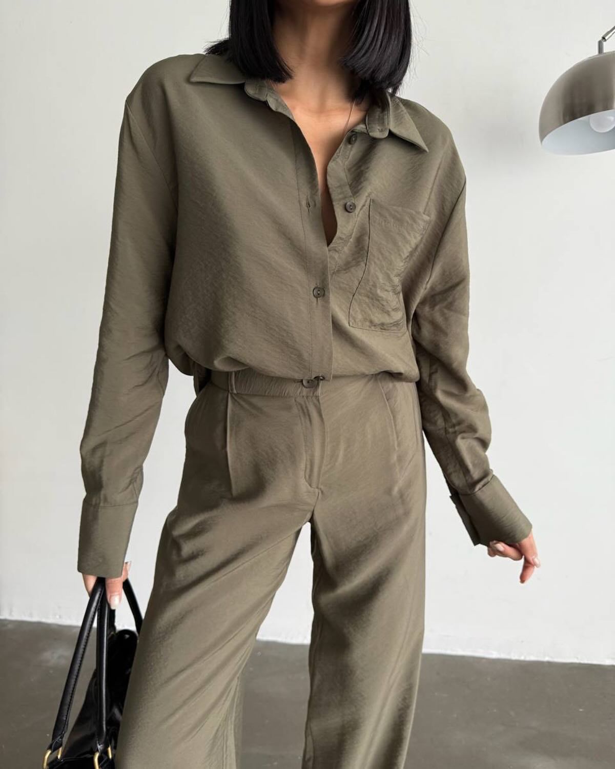 Women’s Long-Sleeved Silk Shirt with Fine Texture Ivyshape