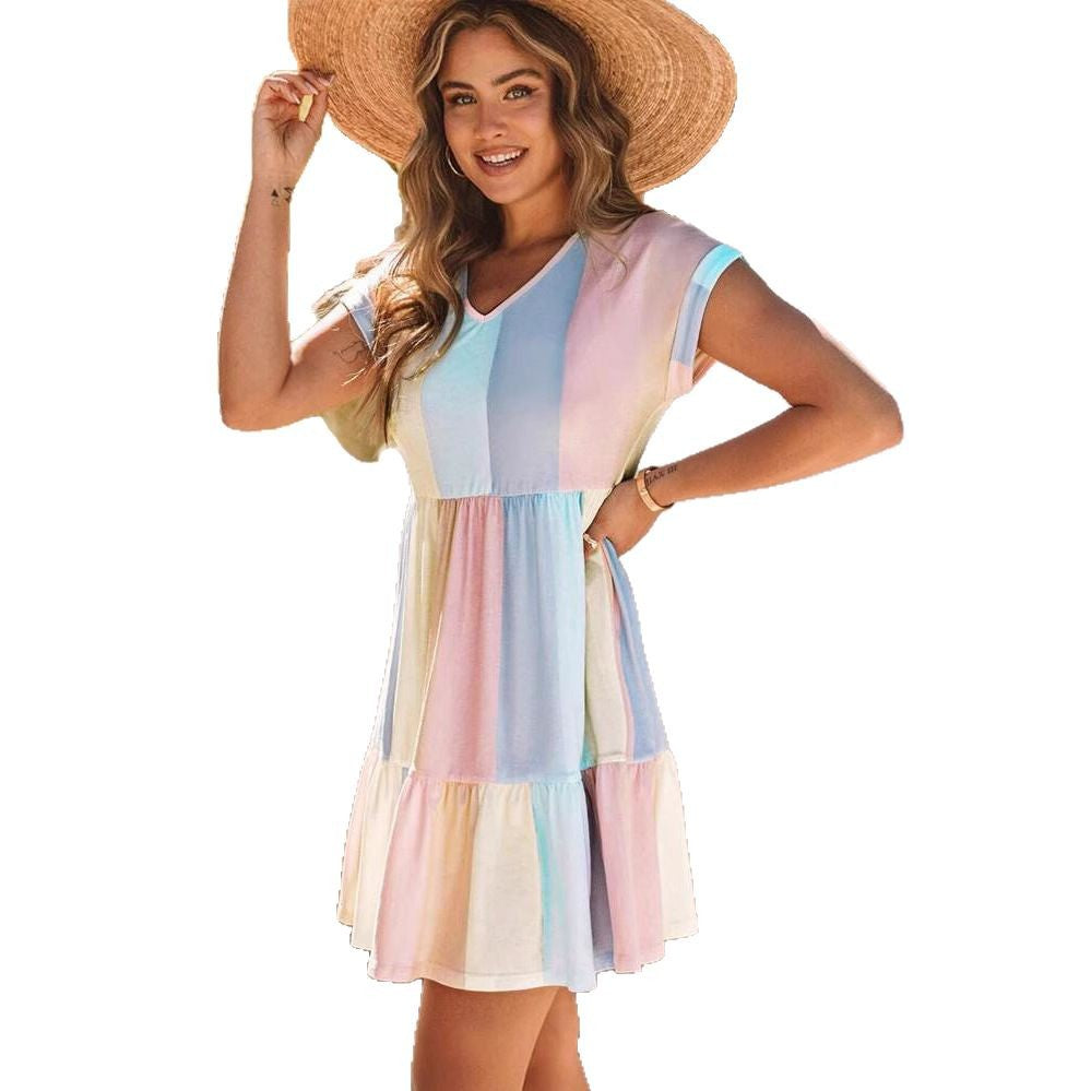 Ladies playful summer dress with gradient and fresh design Ivyshape