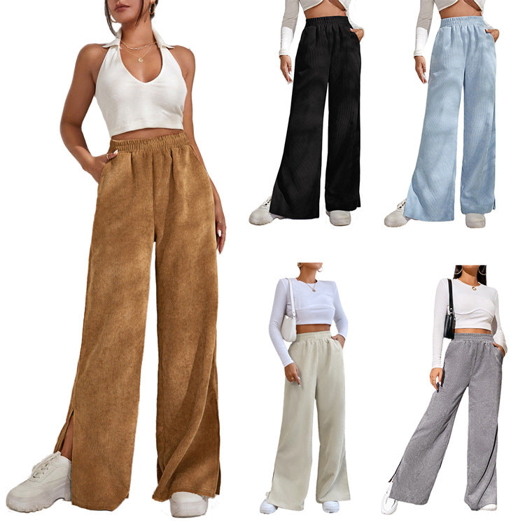 Ivyshape high-waisted wide-leg trousers for women
